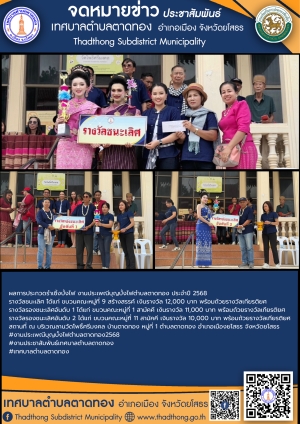 ผลการประกวดรำเซิ้งบั้งไฟ งานประเพณีบุญบั้งไฟตำบลตาดทอง ประจำปี 2568