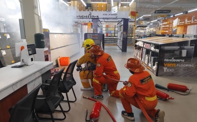 เทศบาลตำบลตาดทอง ร่วมซักซ้อมแผนอัคคีภัยบริษัทสยามโกบอลเฮ้า สาขายโสธร